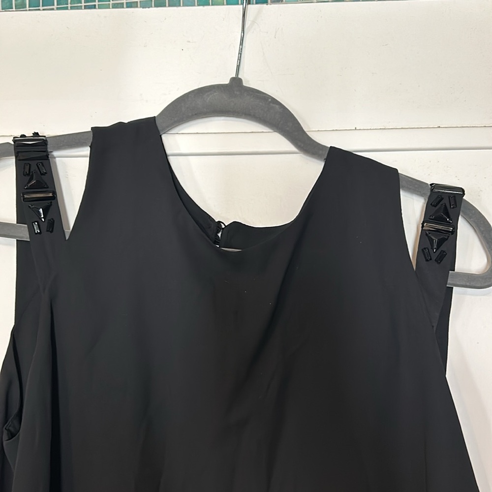Black Flowy Blousewith Black Beads-sz large